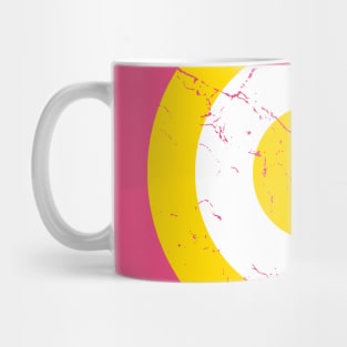 Distressed Saffron and White Roundel Mug